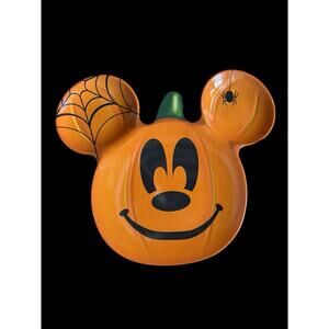 Disney Melamine Mickey Mouse Pumpkin Halloween LG Plates Ltd. Ed. set of 2